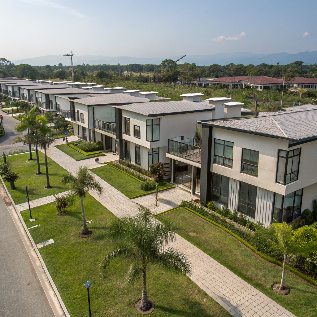 Vista aérea de terreno residencial en Valle de Ángeles